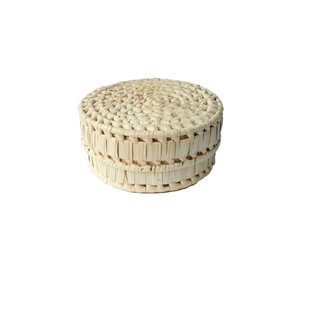 Palm Leaf Round Box